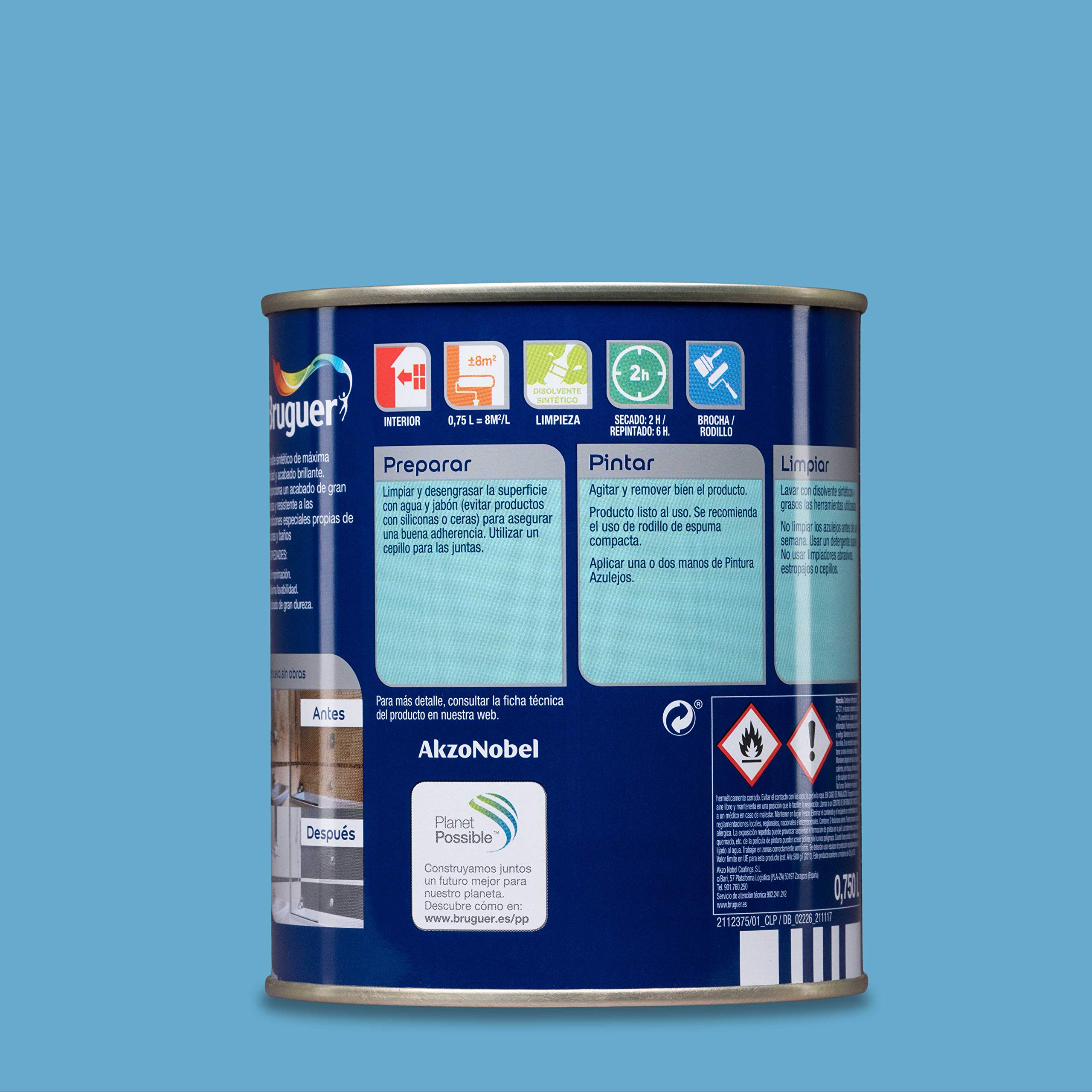 Bruguer Esmalte para Azulejos Brillante Azul Pacífico 750 ml