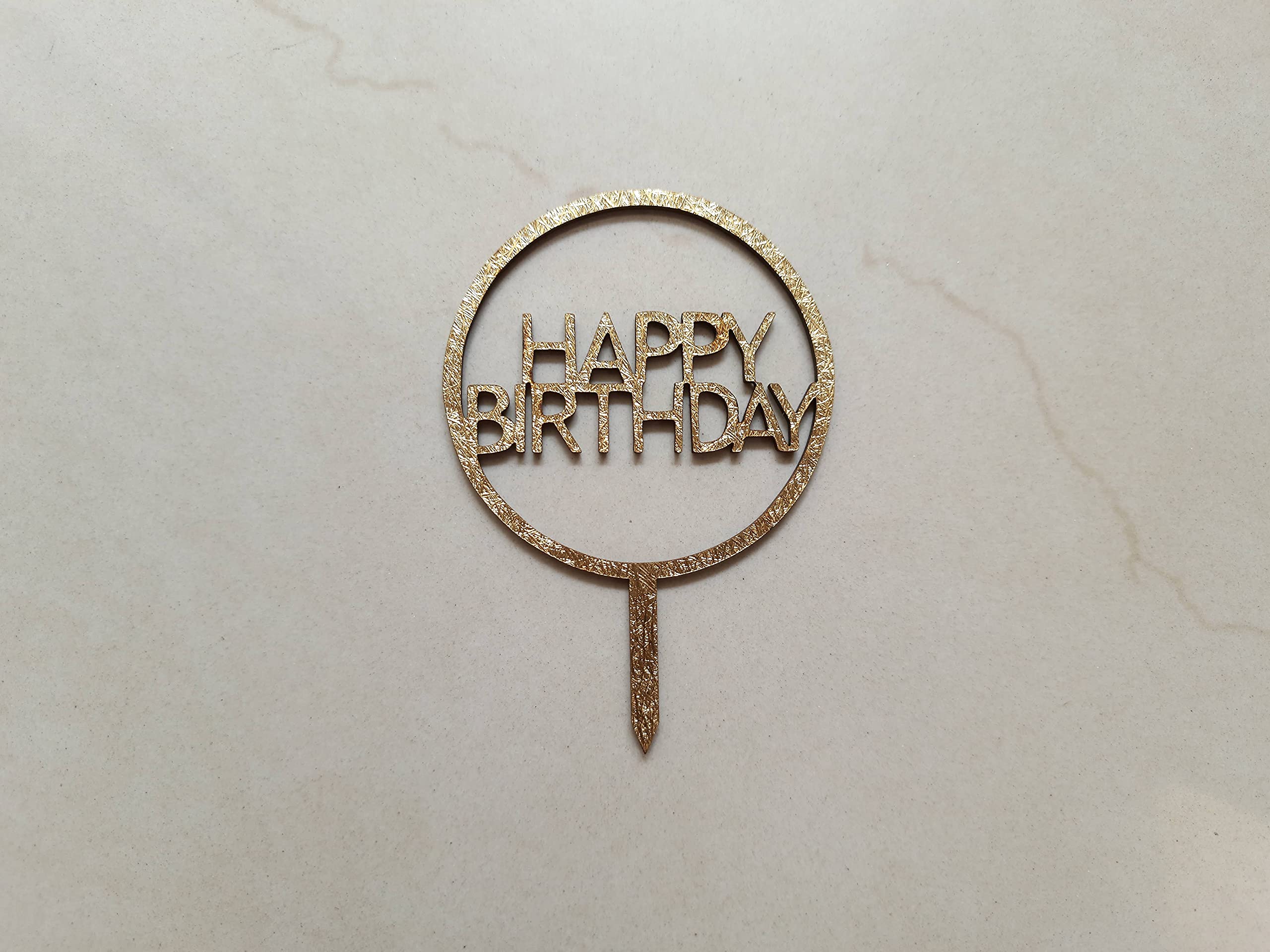 The Baker's Nest Golden Happy Birthday and Happy Anniversary Theme Cake Toppers for Cake Decoration. (Happy Anniversary Golden (Pack of 3 + 1 same topper free)