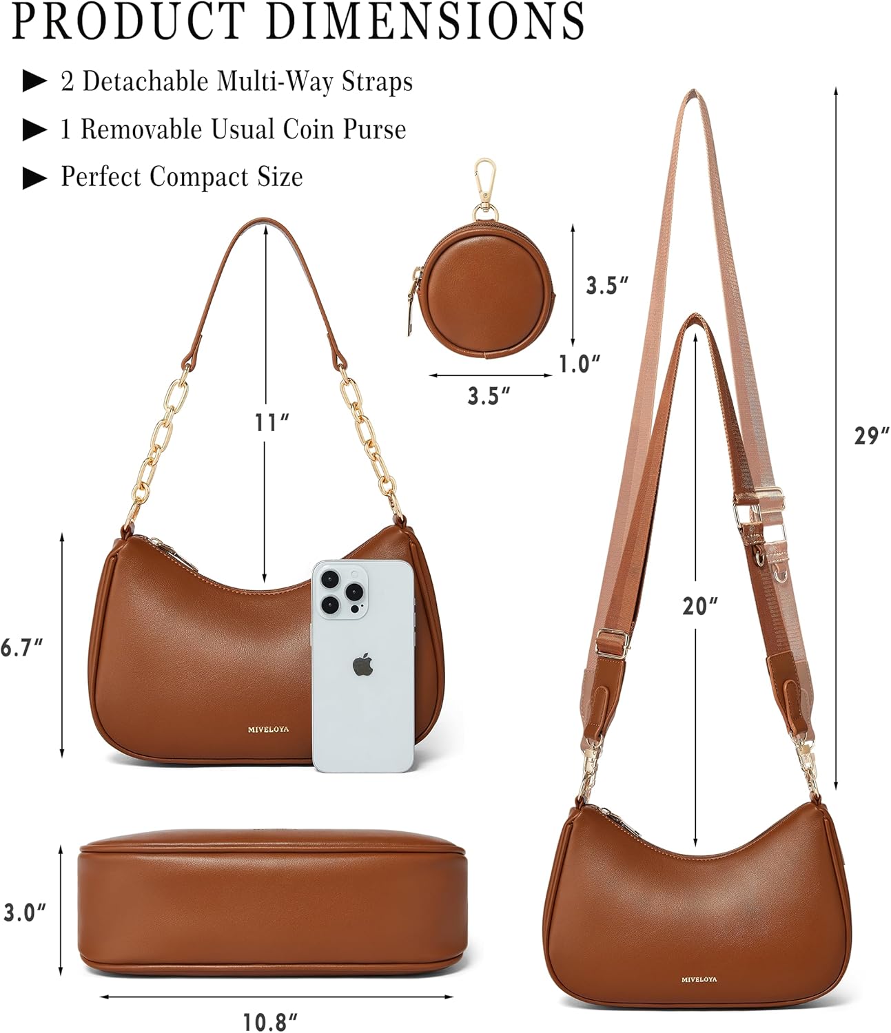 Anti-Theft Shoulder Bag for Women | RFID Crossbody Purse | Lightweight Crescent Hobo Handbag for Travel & Daily Use