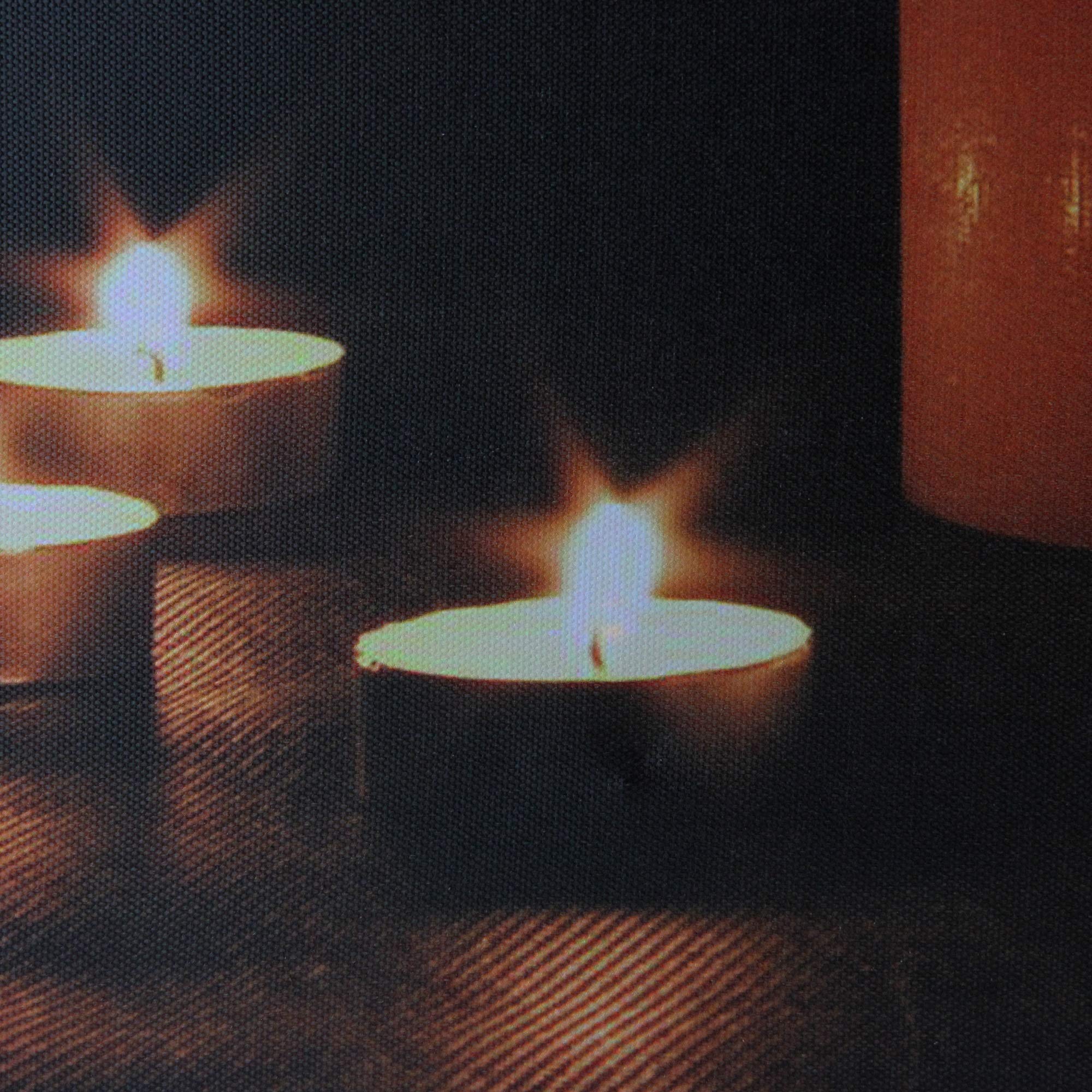 Northlight Pillar and Tea Light Candles Canvas Wall Art, White