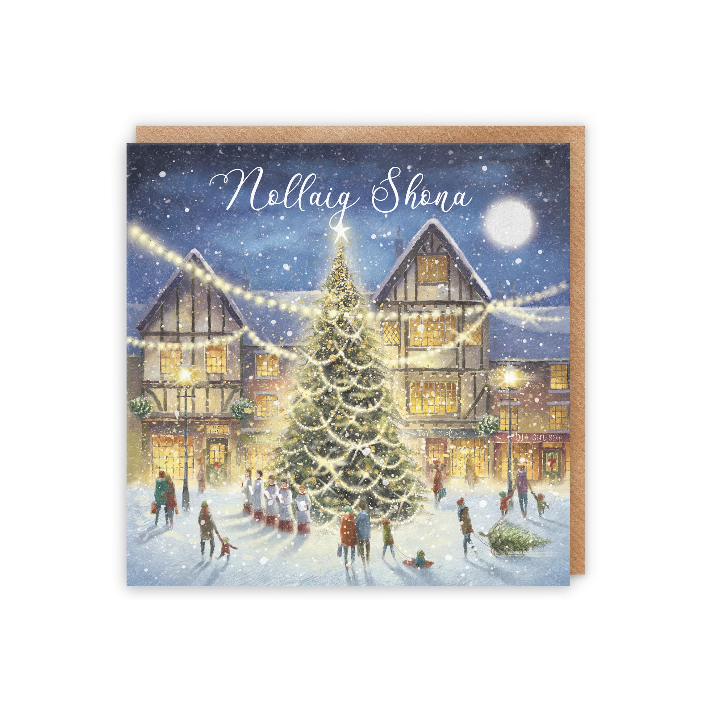 Hunts England, Luxury Individual Irish Gaelic Christmas Card For Men Or Women, Nollaig Shona, 'Christmas Eve' - Image 3