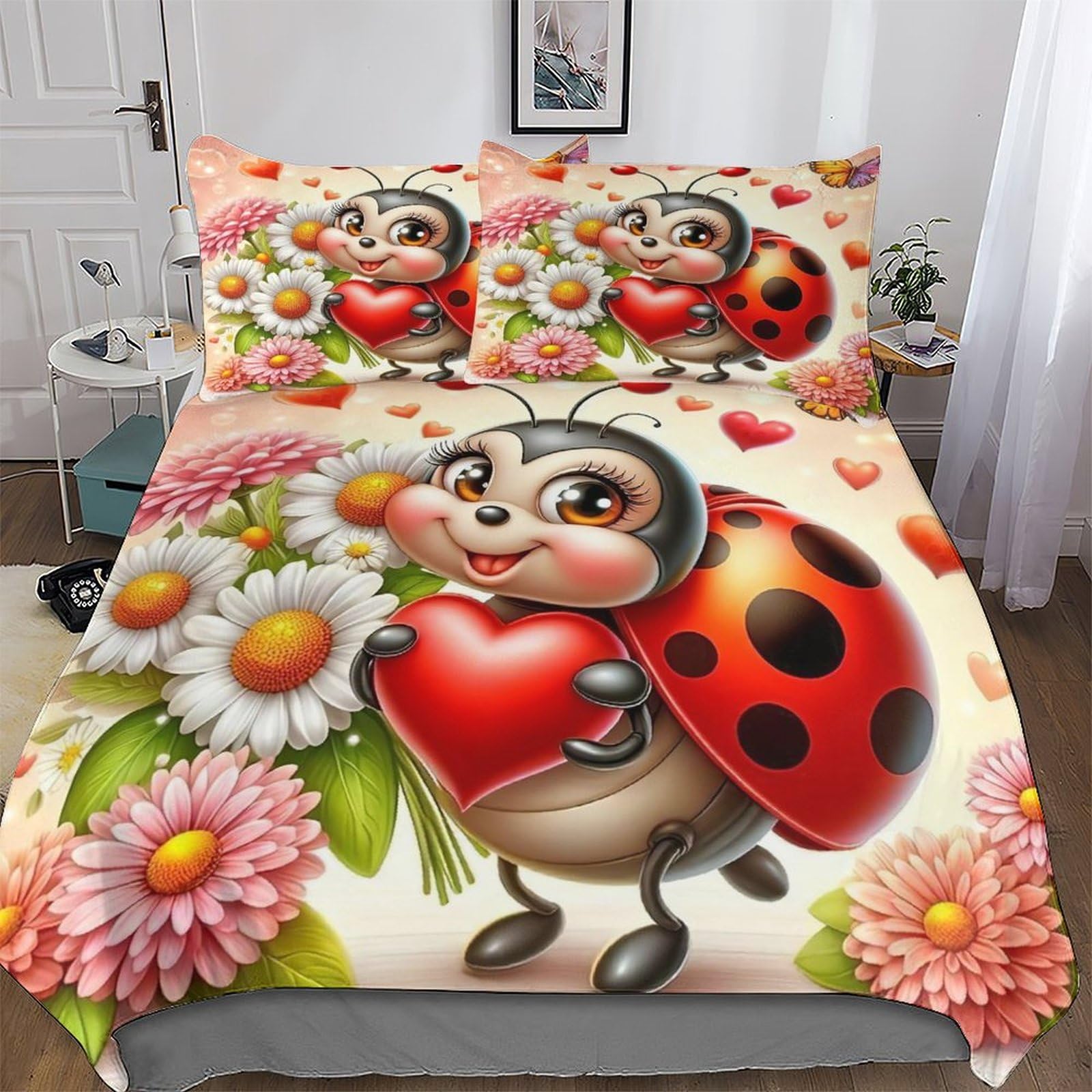 Ensemble microfibre douce coccinelle pour stopper les draps rêches