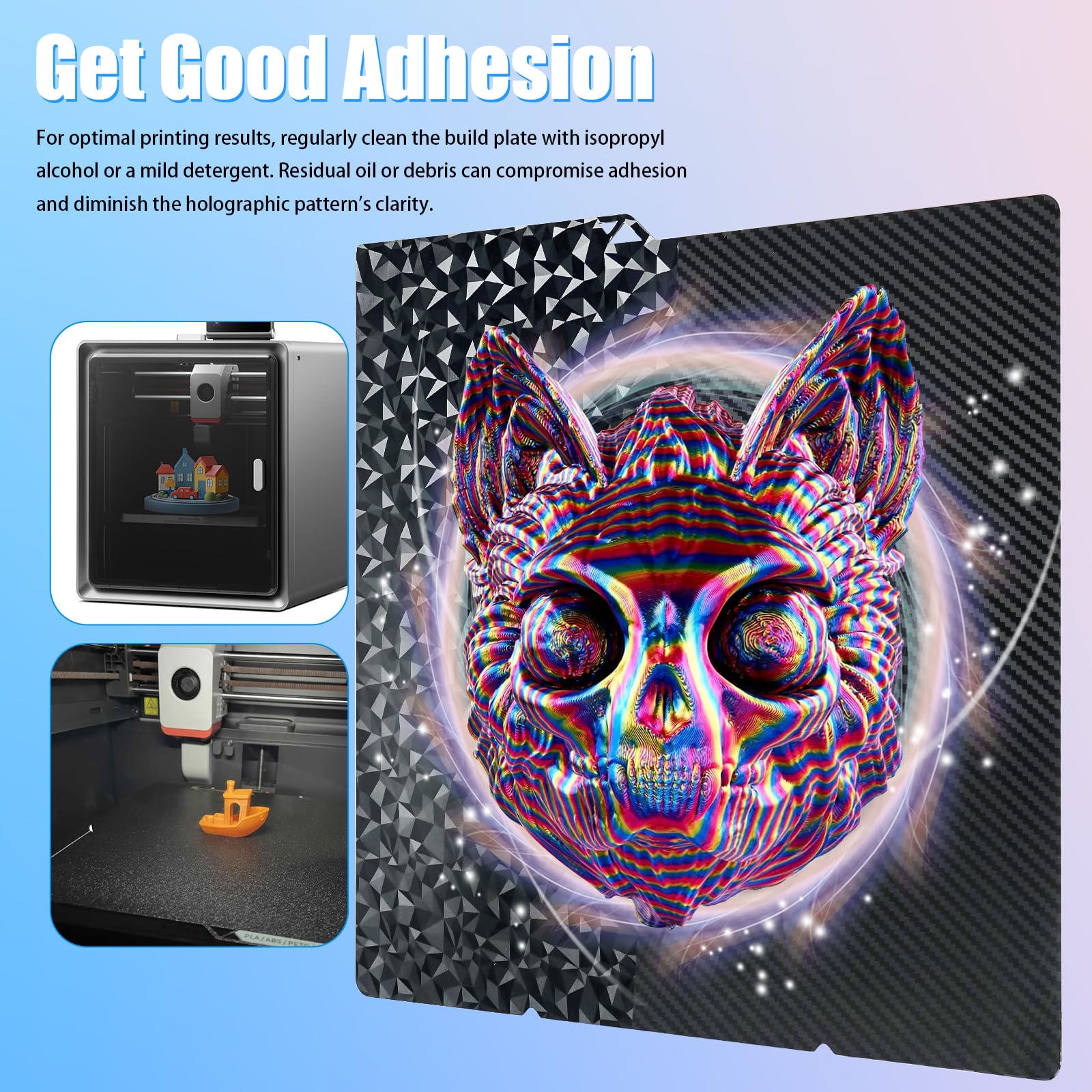 Nssnlur PEO PET Build Plate 264x276mm per Anycubic Kobra S1, Double-Sided PEO PET Stampa in Acciaio a Molla per Anycubic Kobra S1/Kobra S1 Combo Piattaforme Stampante 3D