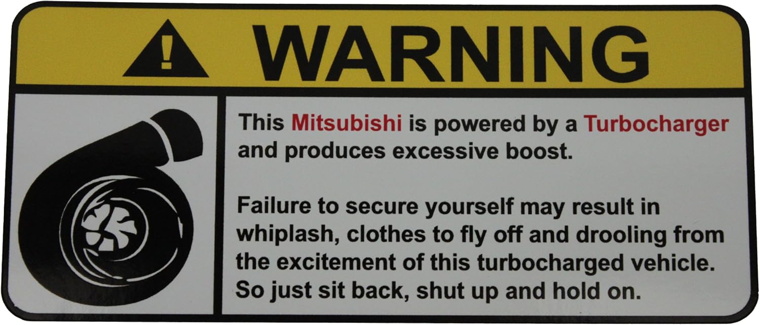 Mitsubishi Warning Turbocharger, Warning decal, sticker