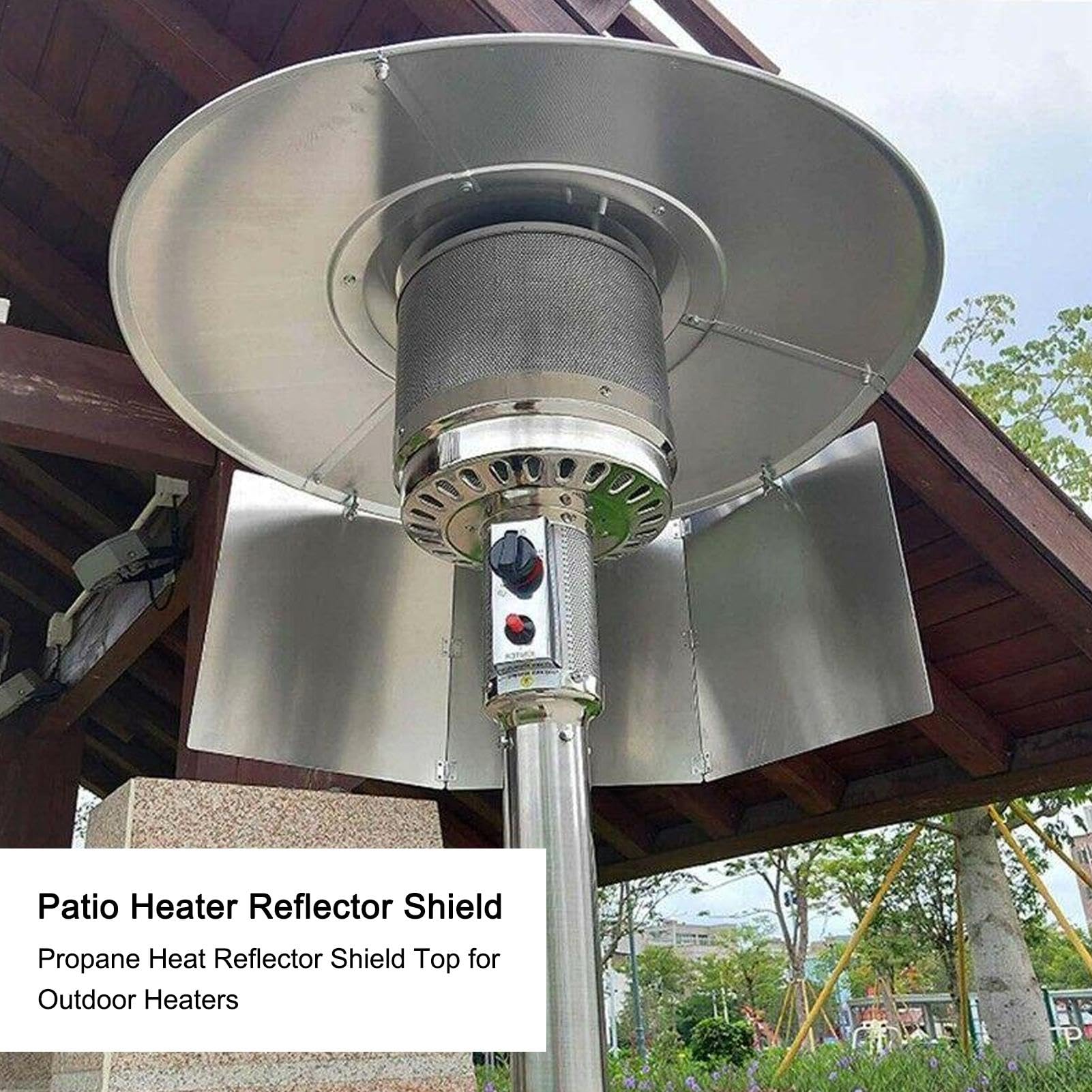Señal reflectante para calefacción de terraza – Resistente – Señal | reflectante de calor para calefacción exterior, reflector de enfoque para calefacción de propano