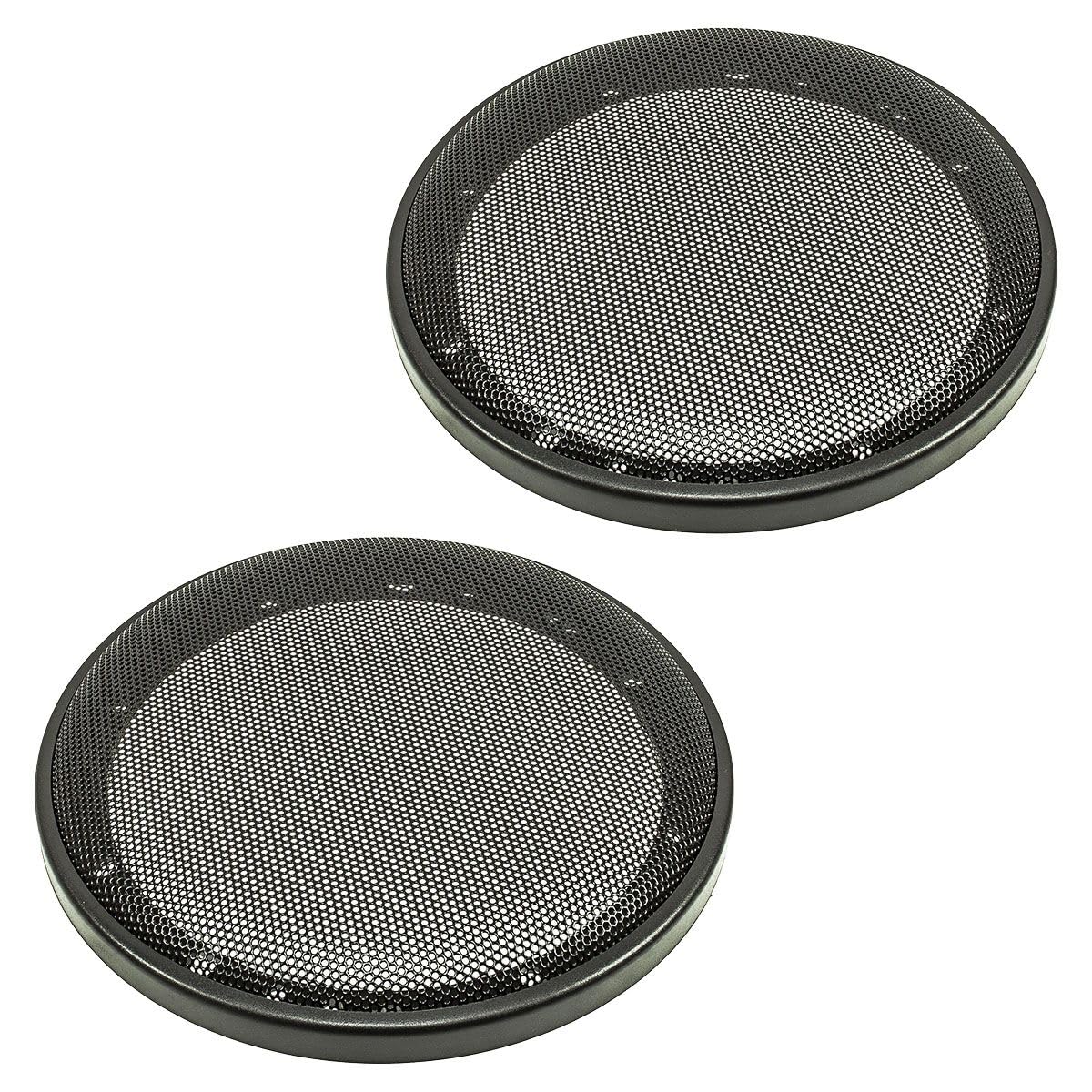 tomzz Audio 2800-002 Griglia dell'altoparlante per altoparlante 165mm DIN anello di plastica nero in 2 pezzi con set di griglie in metallo