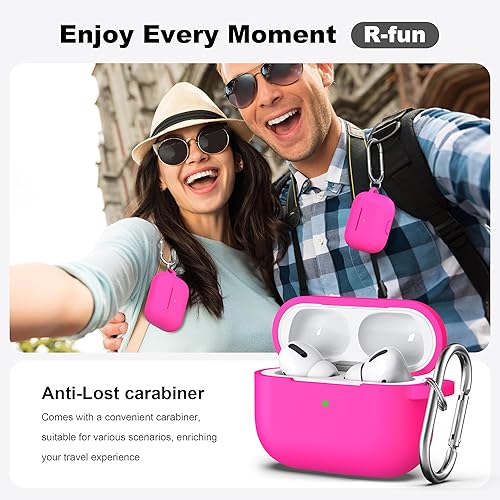 Miniatura 94 de R-fun Funda compatible con AirPods Pro de 2ª/1ª generación con kit de limpieza, silicona protectora completa compatible con funda de carga Apple