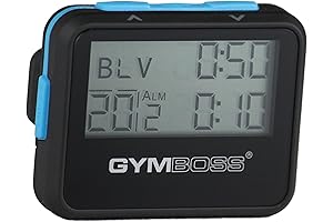 Gymboss Interval Timer and Stopwatch - Black/Blue SOFTCOAT for Boxing Timer