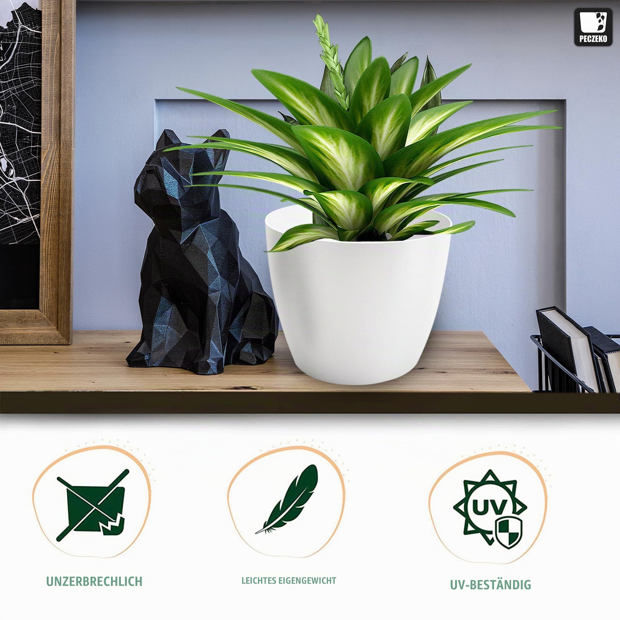 Blumentopf matt, Pflanzkübel aus Übertopf Kunststoff Dekorativer Topf für, groß und klein Pflanzen, 2er-Set, blumenkübel kräutertopf, (2 Pack) Weiß, ø 30 cm