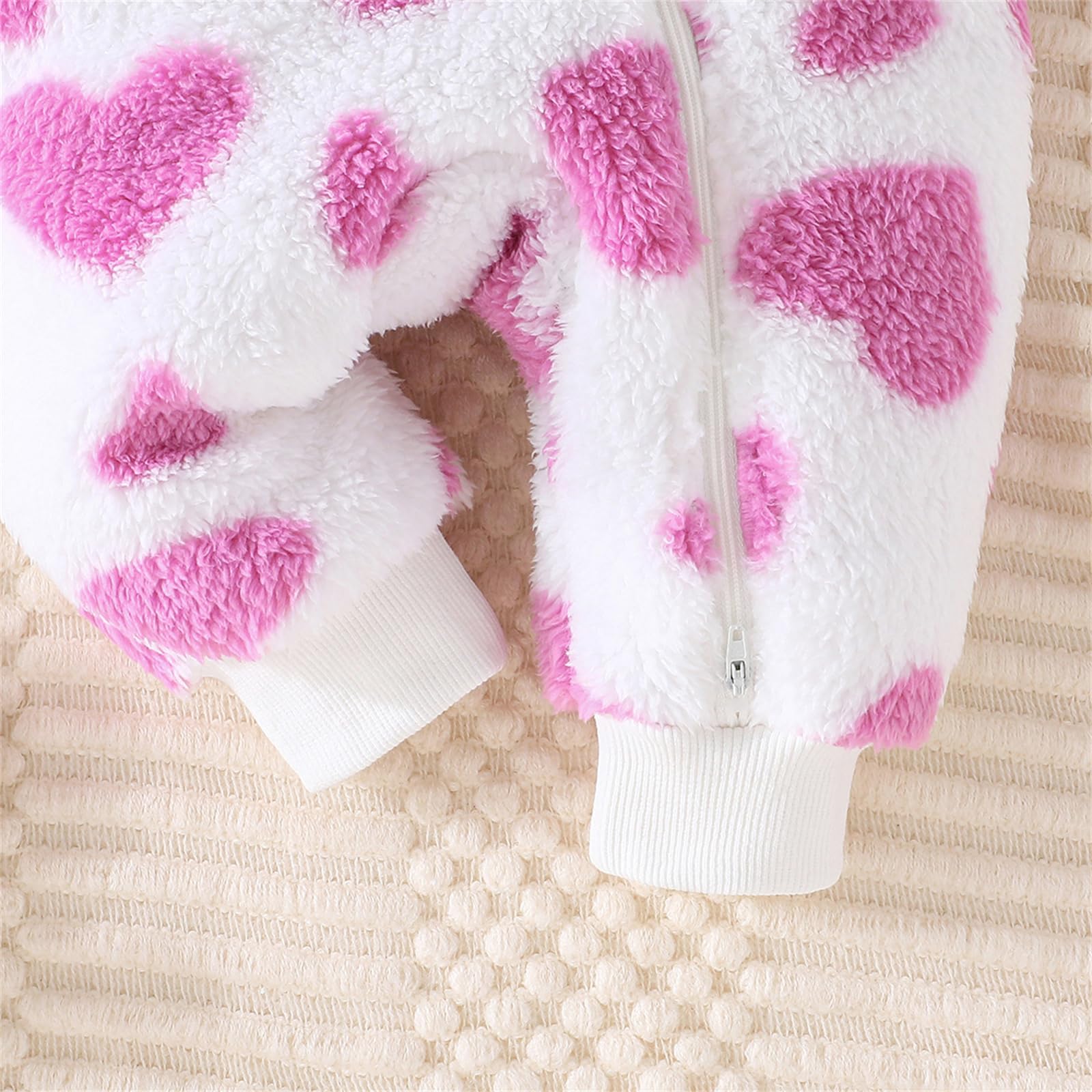 Vêtements pour nouveau-nés Combinaison de neige ourson Combinaison une pièce à capuche en polaire pour bébé (Violet, 6-9 Mois)