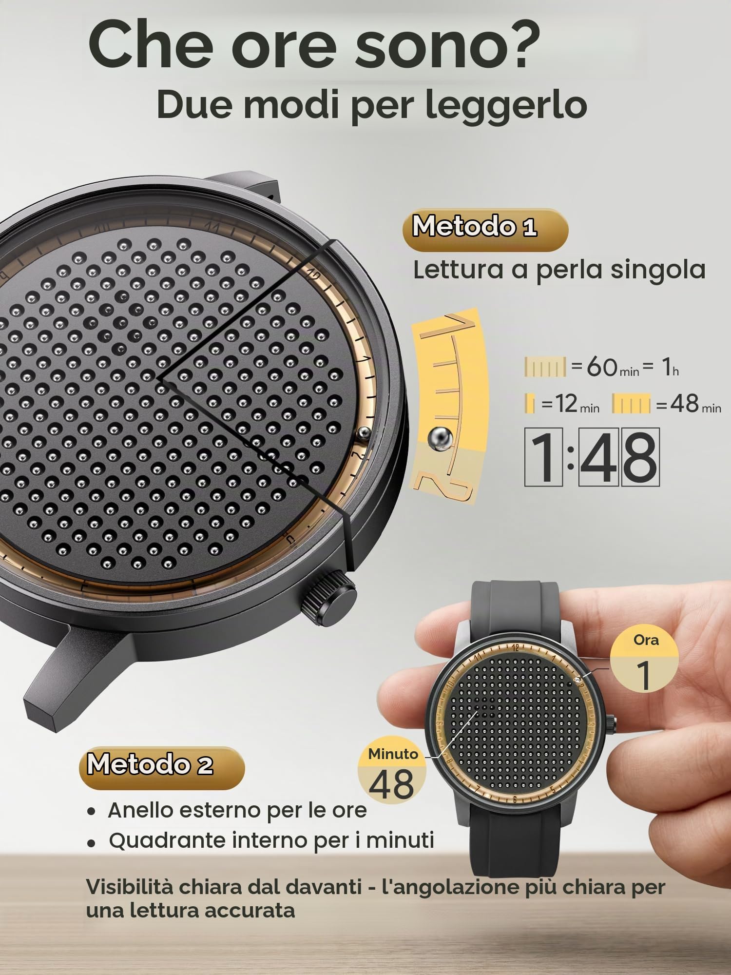 EUTOUR Orologio Magnetico da Uomo con Inseguimento Dinamico Creativo Minimalista alla Moda Orologio al Quarzo con Cuscinetto a Sfera 40mm Cinturino in Silicone Nero
