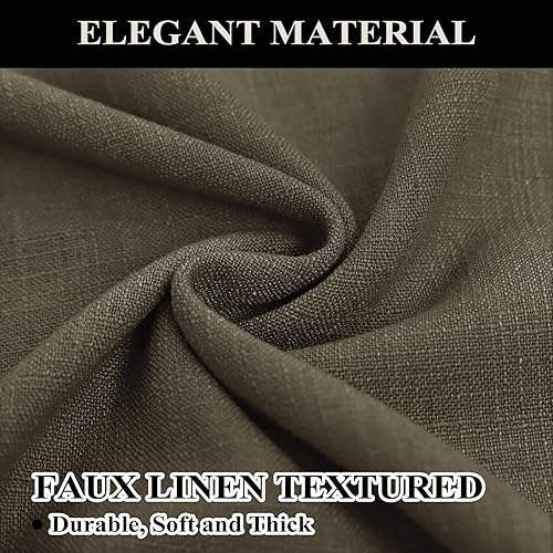 Miniatura 3 de Sepia - Cortinas de lino para oscurecer la habitación, cortinas con pestaña superior, cortinas con aislamiento térmico, paneles de reducción de