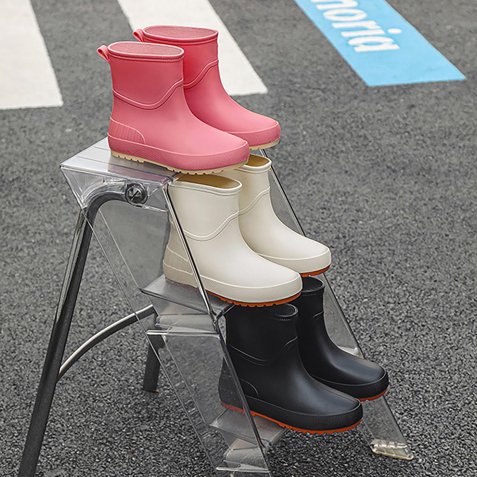 Botas de agua para mujer, botas de lluvia impermeables, botines de goma, botines de agua, botines de lluvia, antideslizantes, Wellington, botas de jardín, botas de goma para exteriores, botas de goma