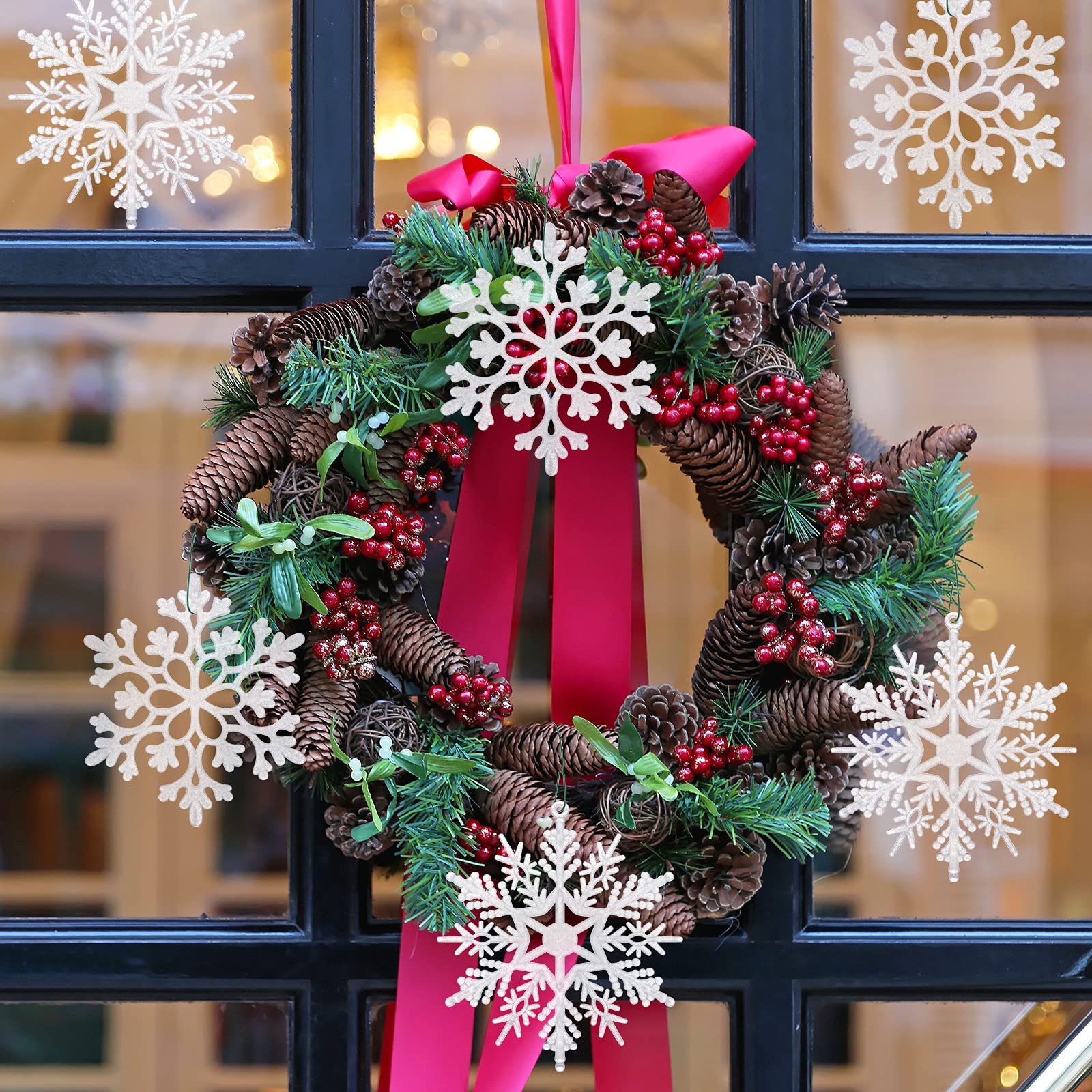 Sinmoe 66 Stuks Witte Kerstboom Ornamenten Set – Complete Kerstdecoratie