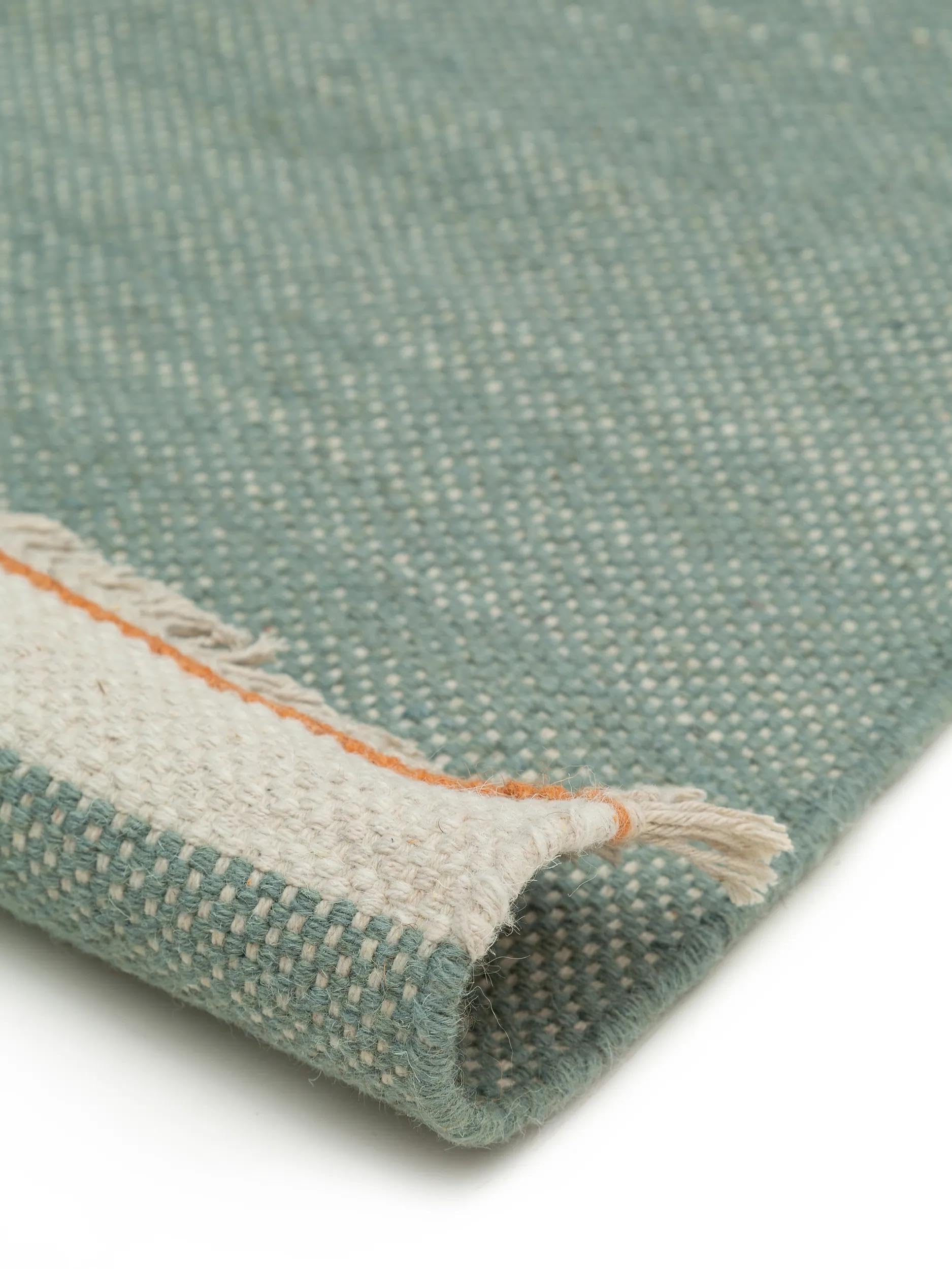 benuta Tapis en laine pop Karla - Menthe 200 x 300 cm - Coton, Laine - Rectangulaire & Style : uni, Hygge & Cozy, Minimaliste - Facile d'entretien pour salon chambre à coucher