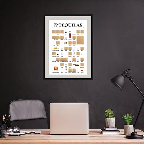Miniatura 5 de Póster de los 50 mejores tequilas para raspar – Póster de tequila – La lista de deseos de tequila – Regalos de tequila para hombres – Arte de pared
