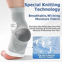 Vista 6 de 6 pares de calcetines para neuropatía - Calcetines de compresión sin dedos para mujeres y hombres, alivio de fascitis plantar y tendinitis