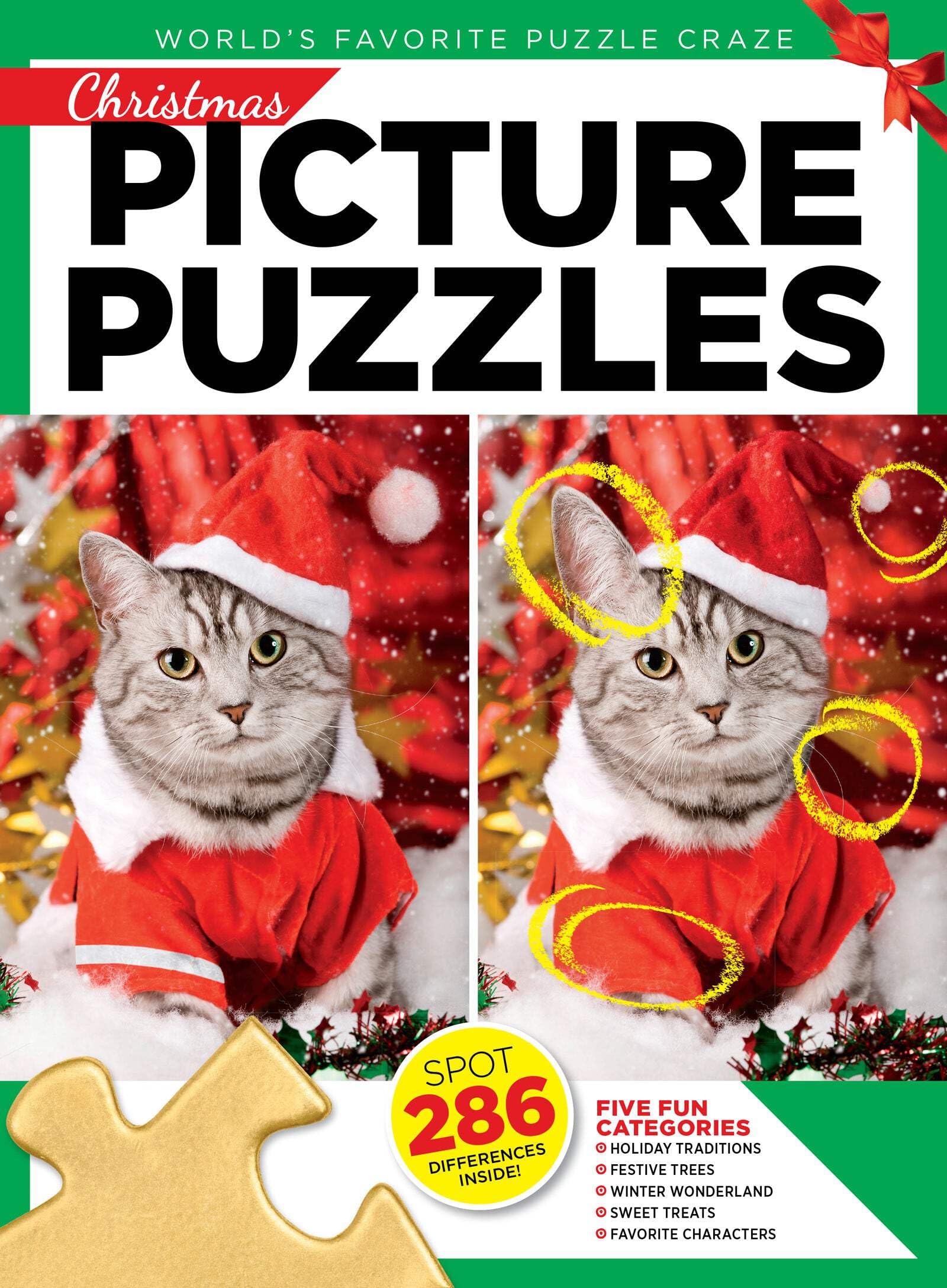 a360mediaChristmas Picture Puzzle - Spot 286 Differences, 5 Fun Categories, Holiday Traditions, Festive Trees, Winter Wonderlands, Sweet Treats, Favorite Characters, All Skill Levels, Relax, Unwind & Solve!