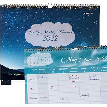 Ku Christmas Break 2022 Poprun 2022 Weekly Wall Calendar 38 Cm X 31 Cm - Family Planner January 2022  To December