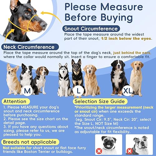Miniatura 28 de BARKLESS Collar de nailon suave para perros grandes y medianos, acolchado reflectante para entrenamiento, correa de bozal ajustable sin tirones