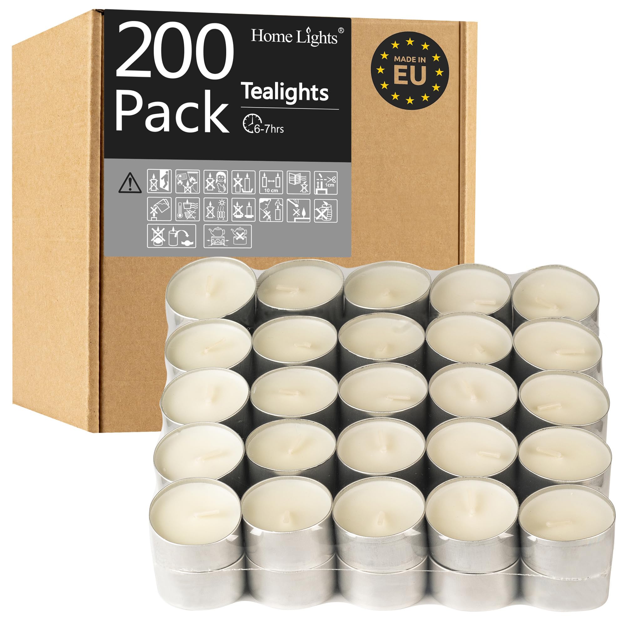 Unscented White Tealight Candles -200 Packs, 6 to 7 Hour Burn Time Smokeless Tea Light Candles, Mini Votive Paraffin Candles with Cotton Wicks for Shabbat, Weddings, Christmas, Home Decor