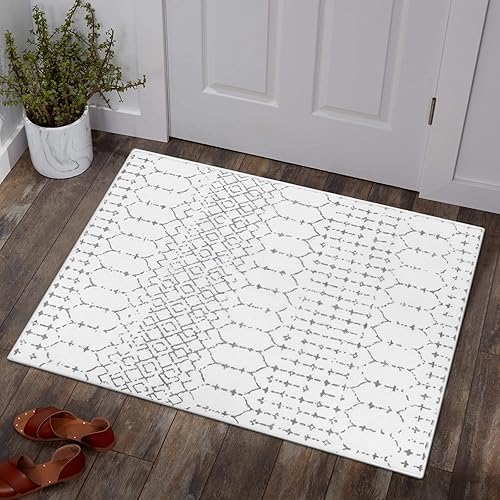Lahome Moroccan Entryway Washable Rugs 2x3 Non-Slip Thin Kitchen Rug