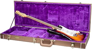 Amazon.com: Crossrock Rectangular Wooden Electric Guitar Case for