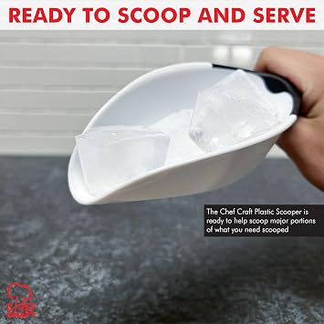 Chef Craft Select Plastic Scoop, 1 Cup, White
