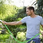 Garden Hose 25ft, Upgraded Expandable Water Hose with 10 Function Sprayer Nozzle Flexible Outdoor Yard Leak-Proof Water Pipe (25ft, Green)