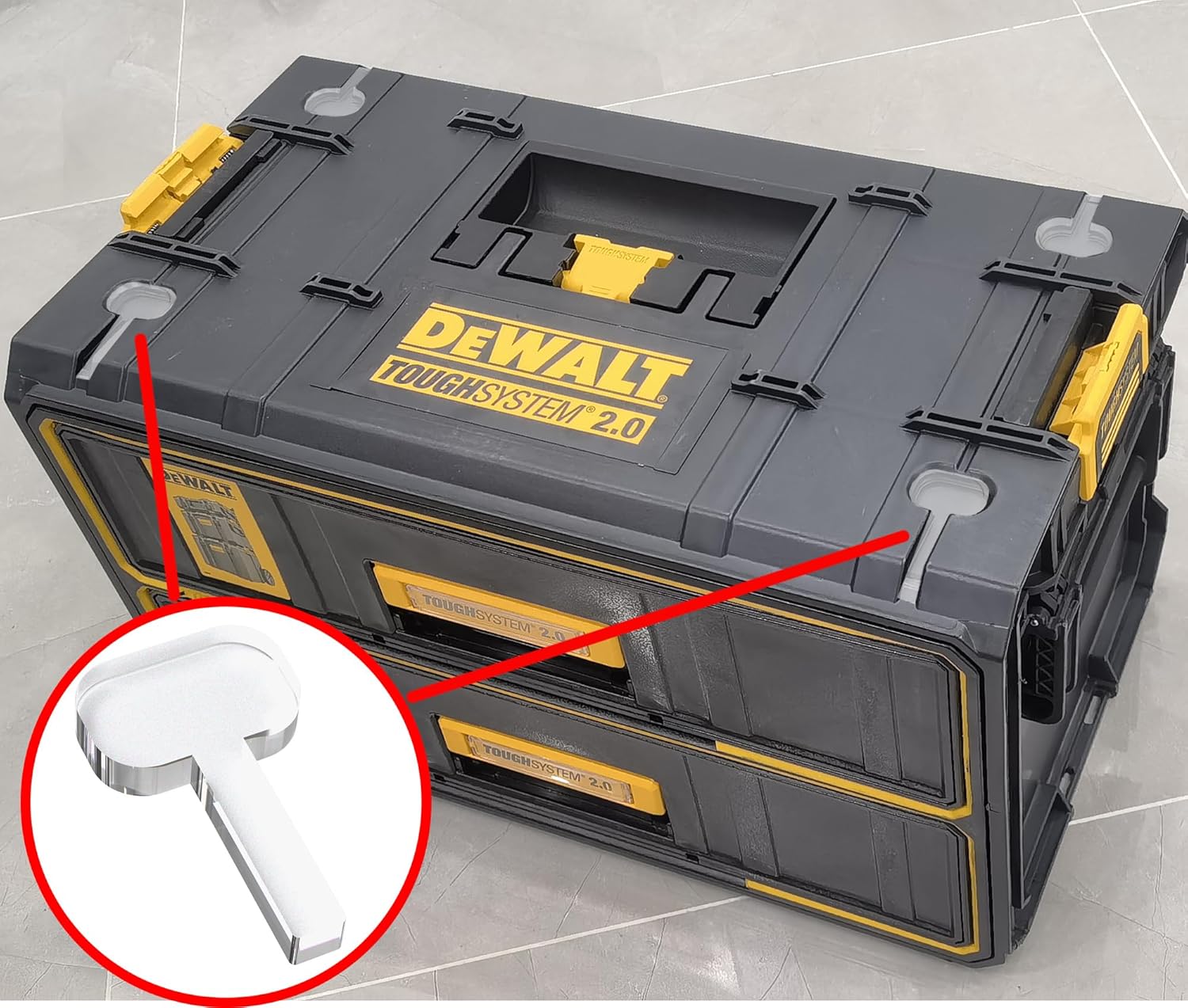 Anti-Wobble Inserts for Dewalt Toughsystem 2.0 Drawer Boxes, Stop Drawer Shake, Fit DWST08320 DWST08330, PETG Plastic Stabilizer, Yellow, 10-Pack (8+2 Spares) (Transparent PETG Plastic)