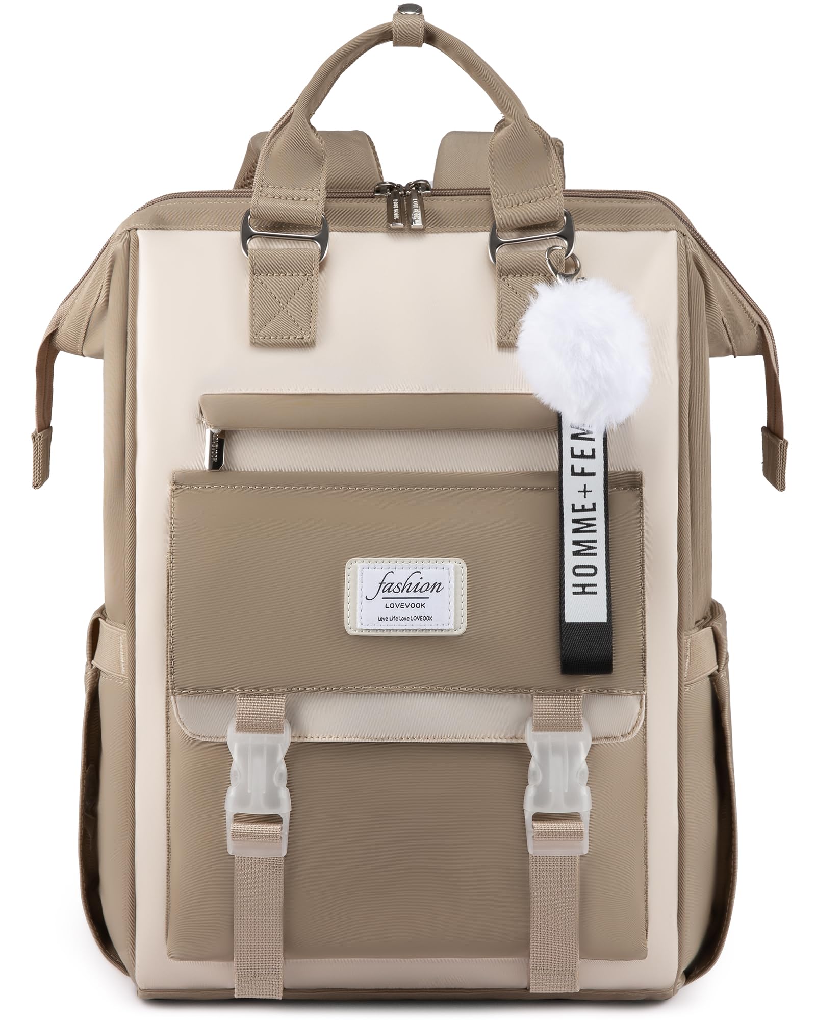 LOVEVOOK School Backpack for Student,15.6 Inch College Backpack, Light Weight Cute Bookbag for Girls, Waterproof Casual Daypack Laptop Backpack fits