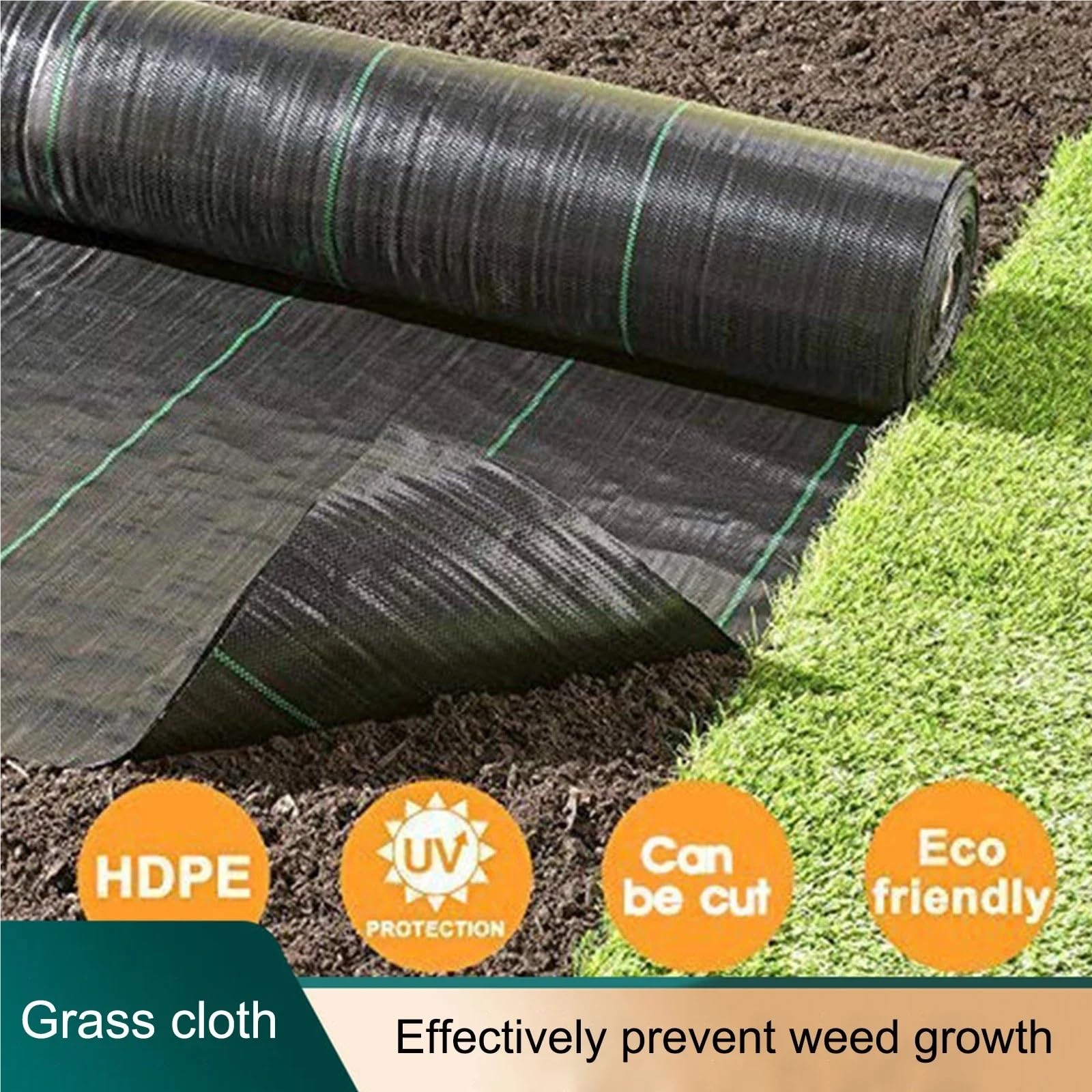 Telo Pacciamatura Membrana for Erbacce Tessuto for paesaggi da Giardino Panno antierba Tappetino for Copertura del Terreno più Spesso e Traspirante | 300cmX1000cm