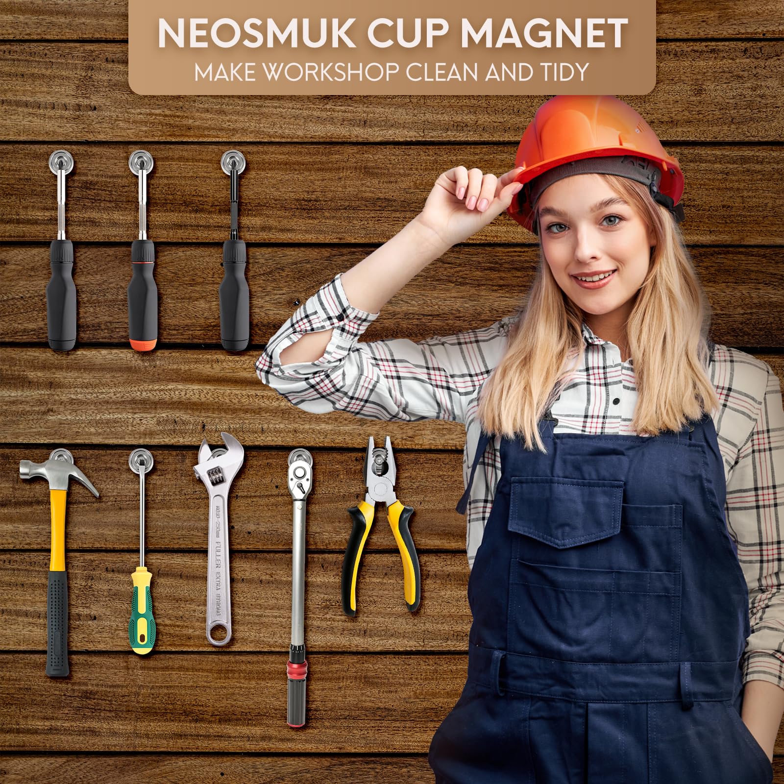 Neosmuk Magnets with Screws,22lbs+ Heavy Duty Rare Earth Neodymium Mounting Magnets with Holes, Countersunk Round Disc Industrial Magnets for Wall Mounting, 10 Pack — Amazon image 2