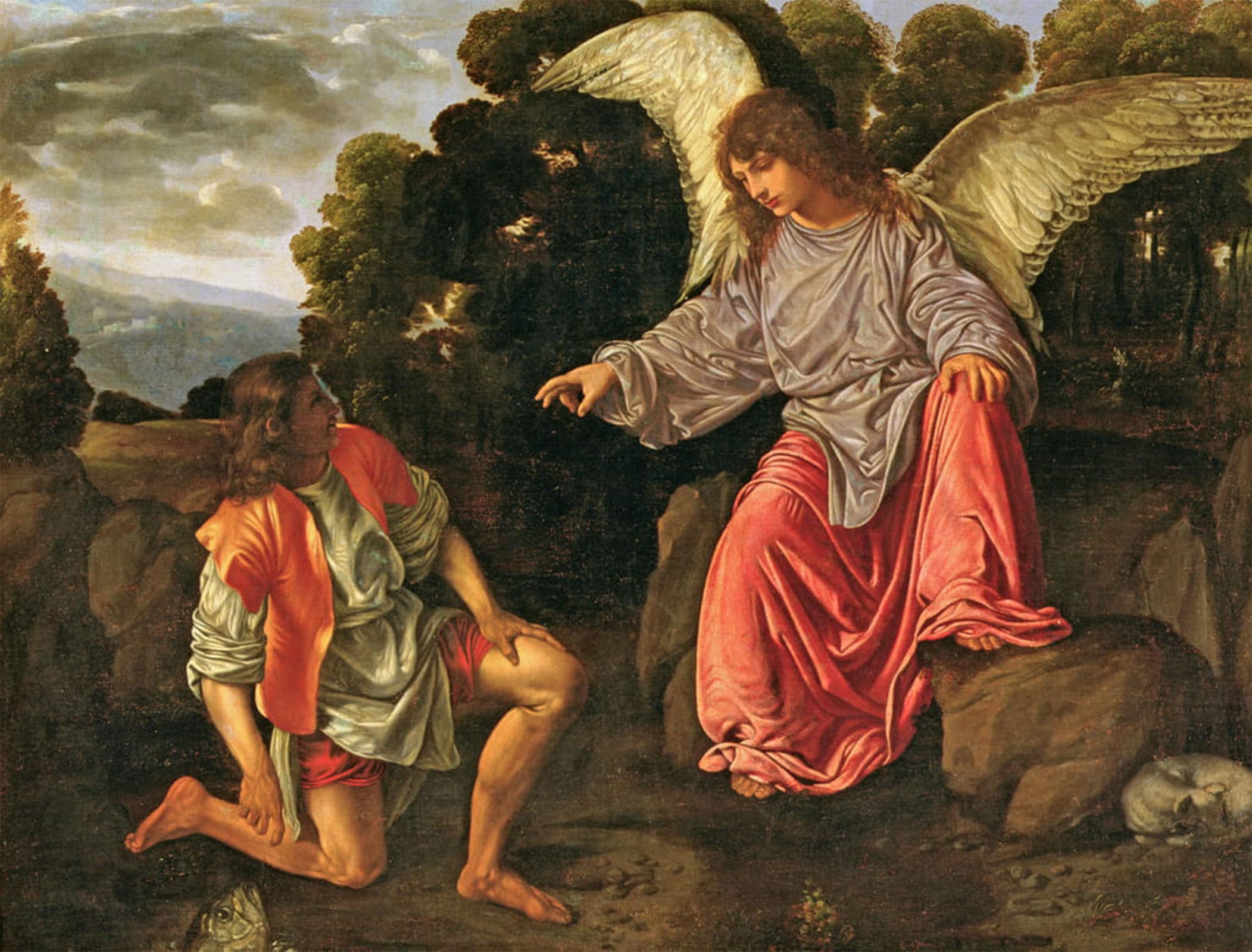 ARTXLXXBN Famous Art Print Poster Vintage Wall Art Tobias and the Angel by Girolamo Savoldo Canvas Art Poster for Home Decor 60x90cm