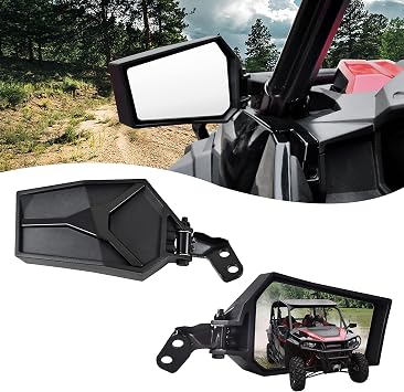 SAUTVS Adjustable Rearview Side Mirrors for Polaris General 1000/4/XP/XP4 1000 2016-2026 Accessories, Folding Clear Rear View Side Mirrors One Pair