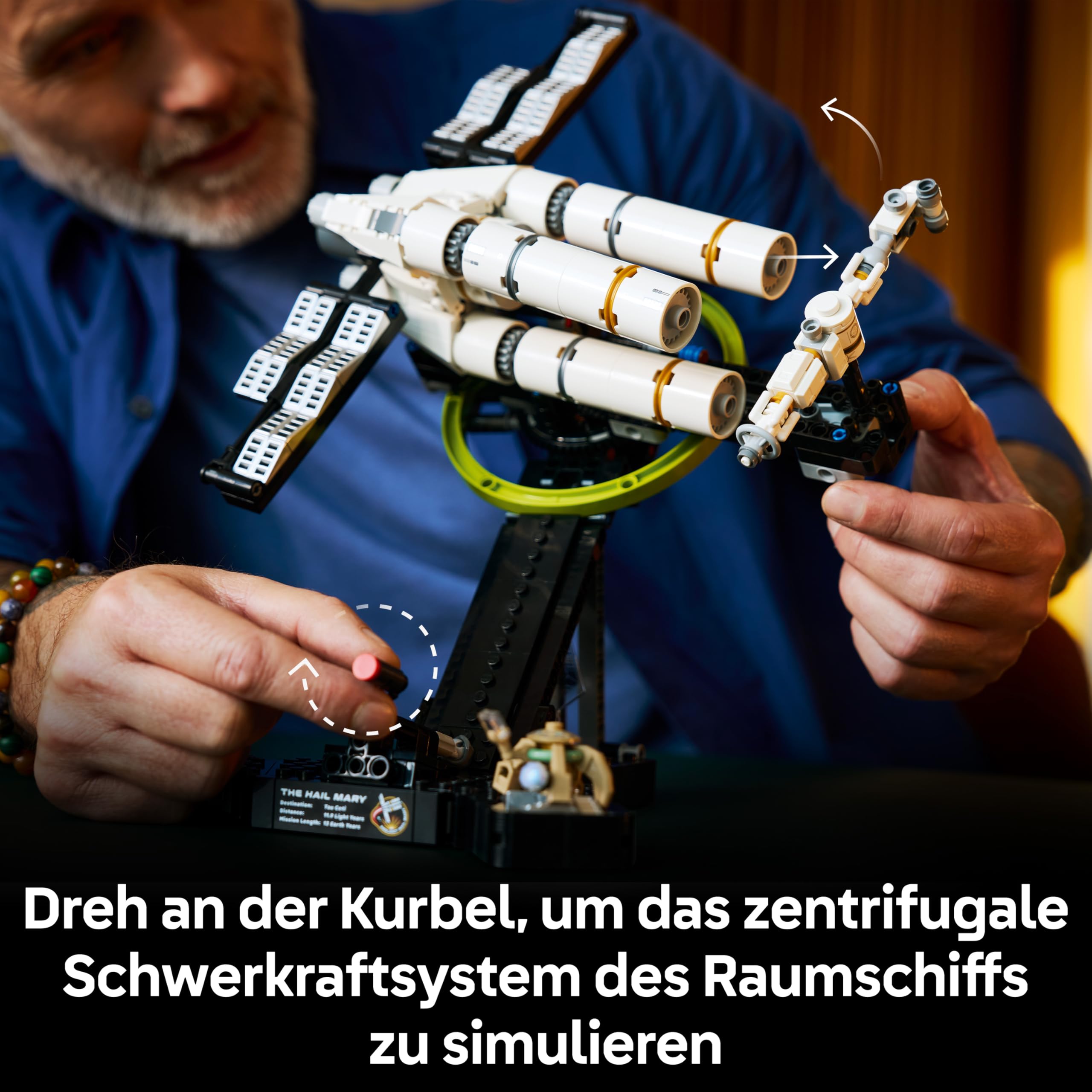 LEGO Icons Der Astronaut - Miniatur Raumschiff Modellbau für Erwachsene - Austellungsset inkl. Ryland Grace Minifigur & Rocky Figur - Science Fiction Geschenk für Film- und Buchfans - 11389