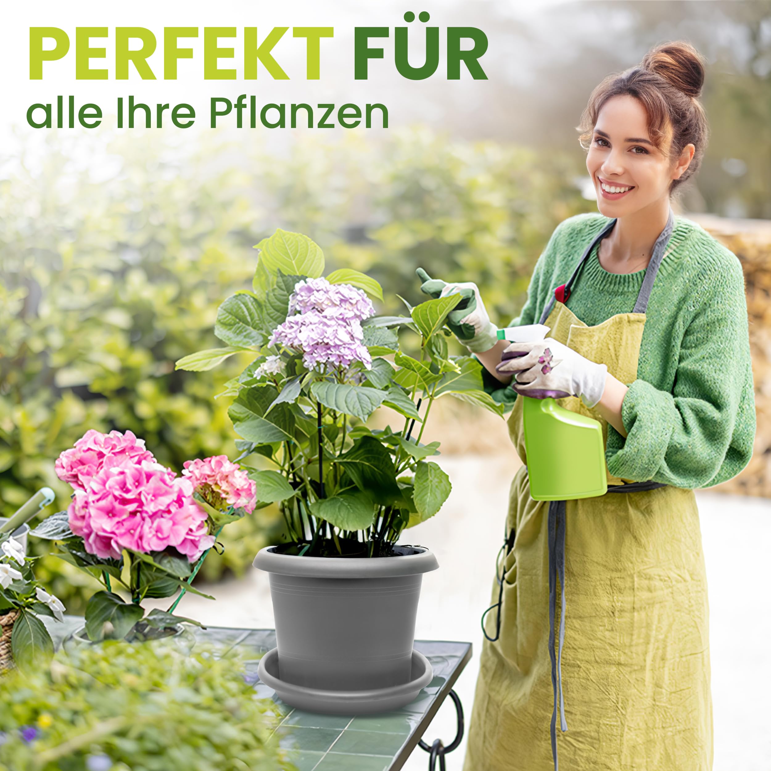 2friends XXL Pflanzkübel-Set 2er – Ø 50 Cm, Terracotta-Optik, Mit Untersetzer, Frostsicher