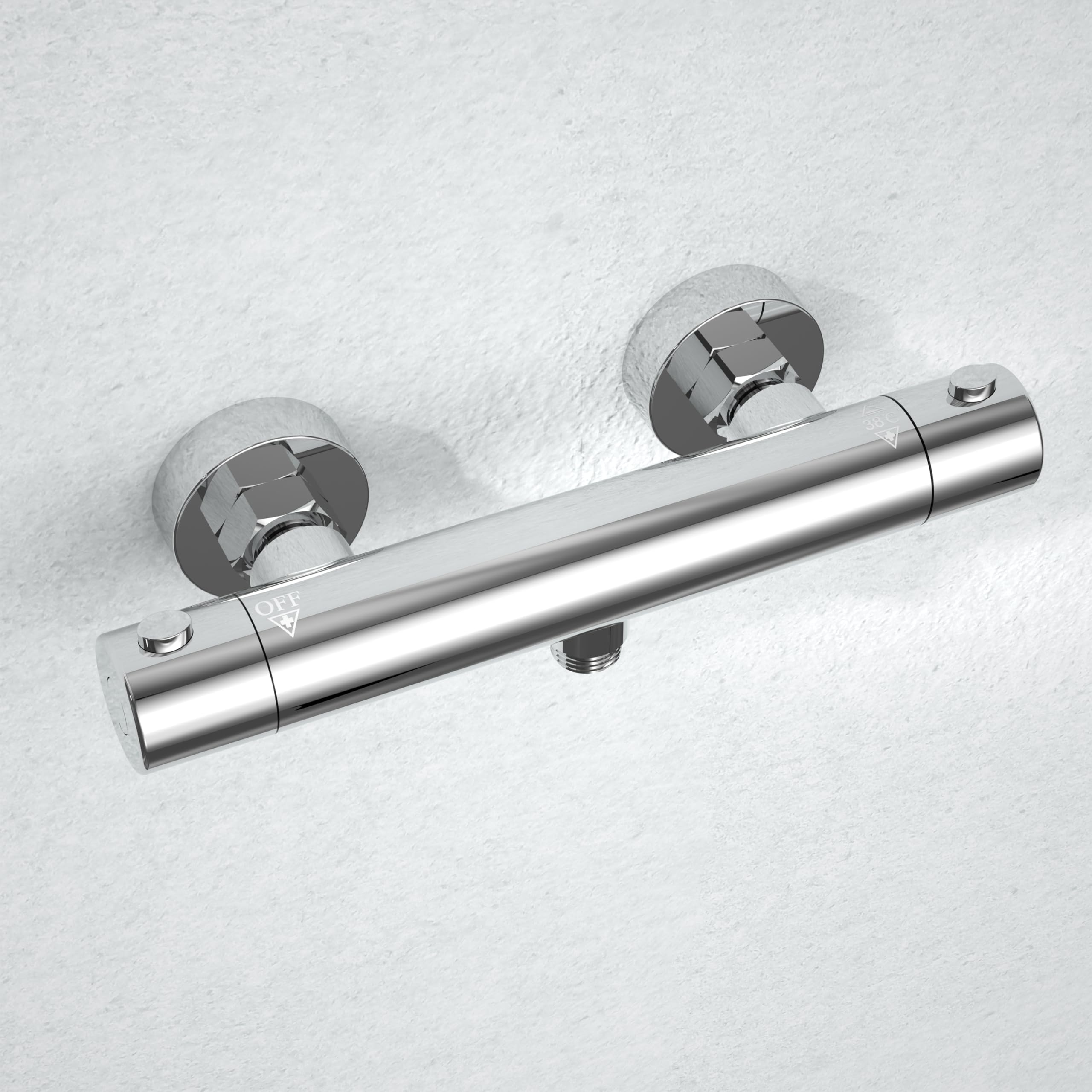 Görbach Thermostatic Shower Mixer Tap Wall Mounted Anti Scald Shower Faucet with Constant Temperature Control for Shower and Bath Chrome