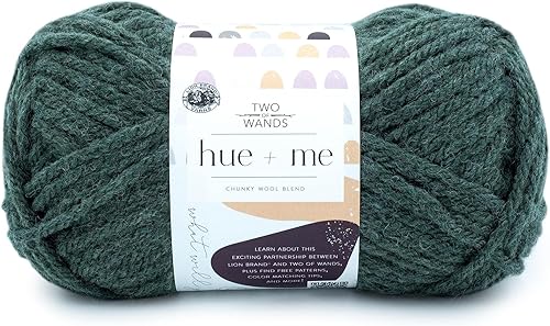 Vista 124 de Lion Brand Yarn, Hue + Me - Hilo grueso para tejer a ganchillo, tejer y manualidades, agave, paquete de 3