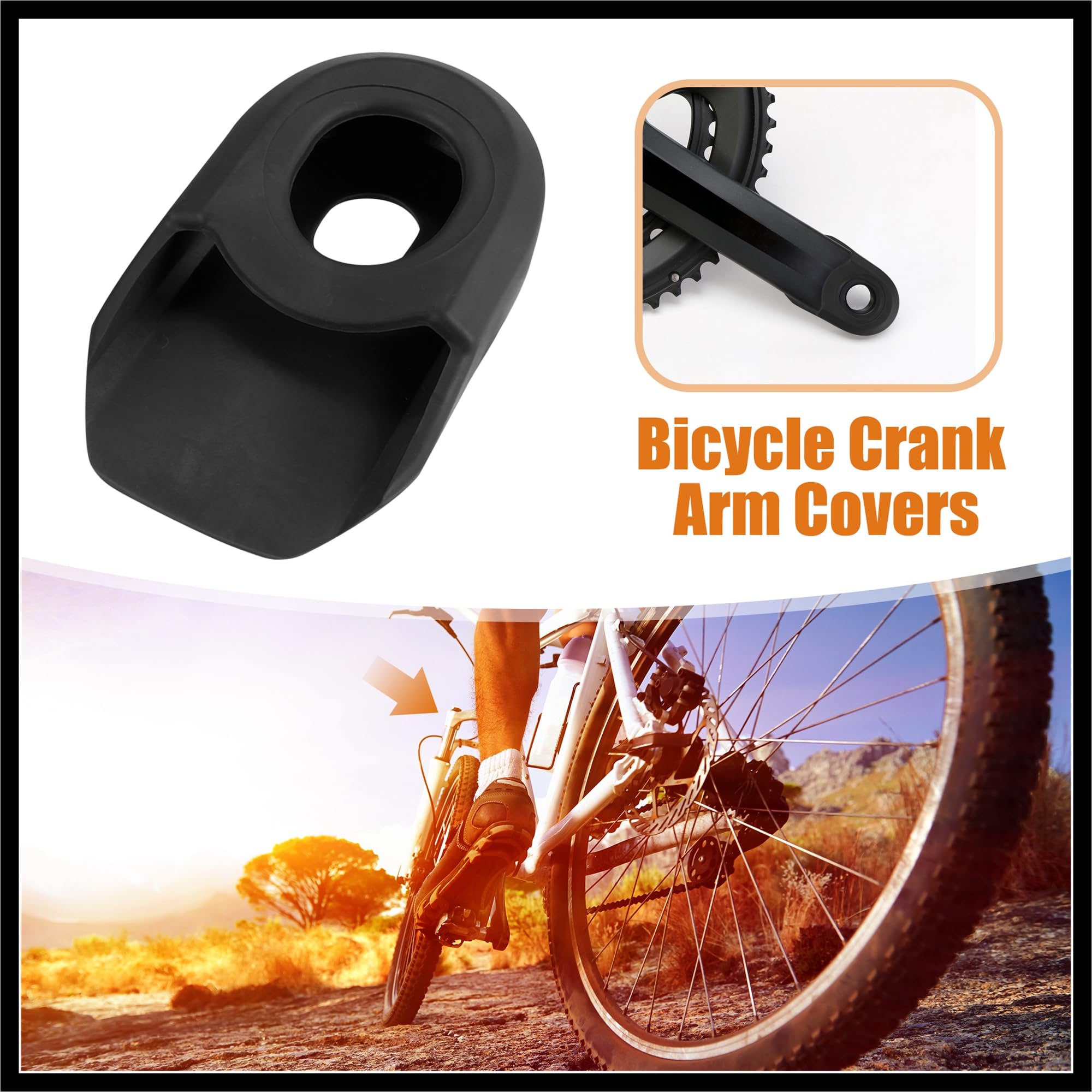 Hihaha 2pcs Soft Plastic Bicycle Cycling Crank Boot Protectors Mountain Bike Gel Sleeve Crank Arm Cover Protection Black Durable Material