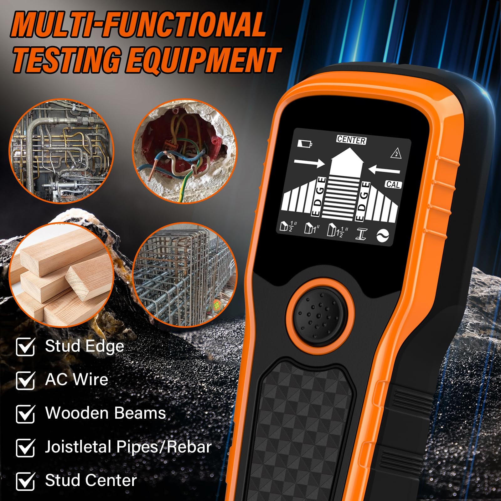 5 In 1 Rilevatore Di Tubi Metallici,Rilevatore Tubi Acqua,Rilevatore Tubi e Cavi con LCD Schermo e Avviso Sonoro,Per Rilevare Legno, Metallo E Cavi Nel Muro