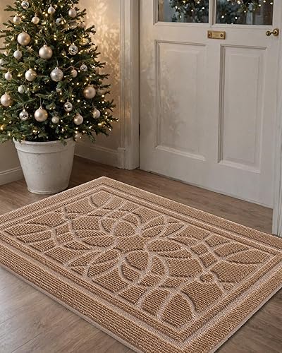 Miniatura 34 de DEXI - Tapete para puerta delantera interior y exterior, diseño de perfil bajo, lavable y antideslizante, tapetes de interiores y exteriores