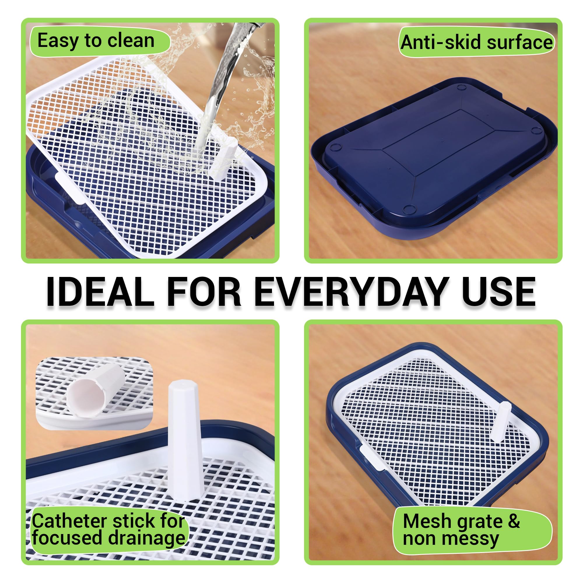 MAK7 Pets Portable Toilet Tray | Dog Poop Tray | Pee Pads for Dogs Holder | Indoor Mesh Toilet for Puppy Poop Training | Mess Free Litter Tray | Pet Dog Potty Training Large (66cmx50cmx5.2cm) 2
