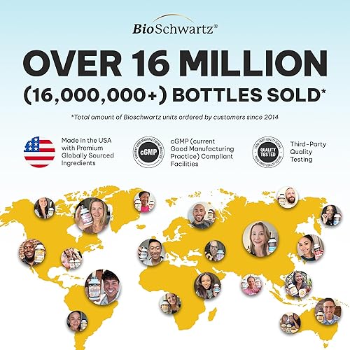 Miniatura 9 de BioSchwartz Suplemento NMN  500 mg de mononucleótido de nicotinamida  30 porciones, 60 cápsulas  Fabricado en los Estados Unidos con ingredientes de
