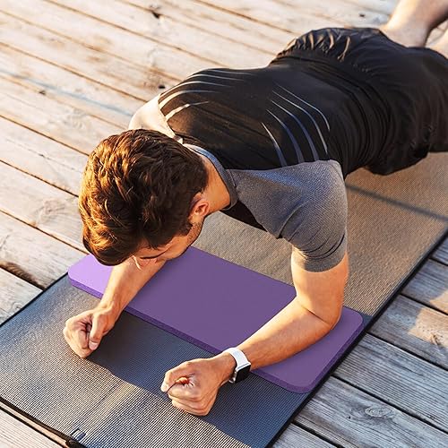 Miniatura 6 de Rodillera de yoga de 0.8 pulgadas de grosor con correa de transporte para rodillas, codos, muñecas y espalda sin dolor, esterillas de entrenamiento