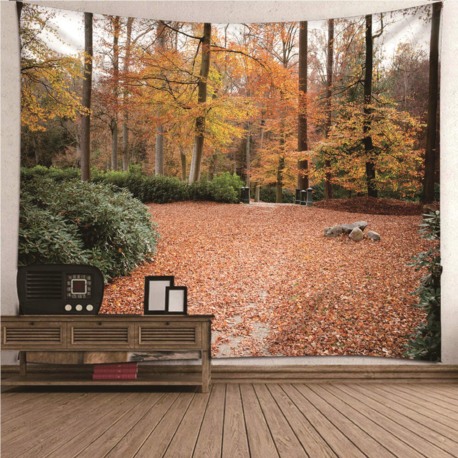 Tapiz de pared transpirable en poliéster lavable con impresión 3D de bosque vivo