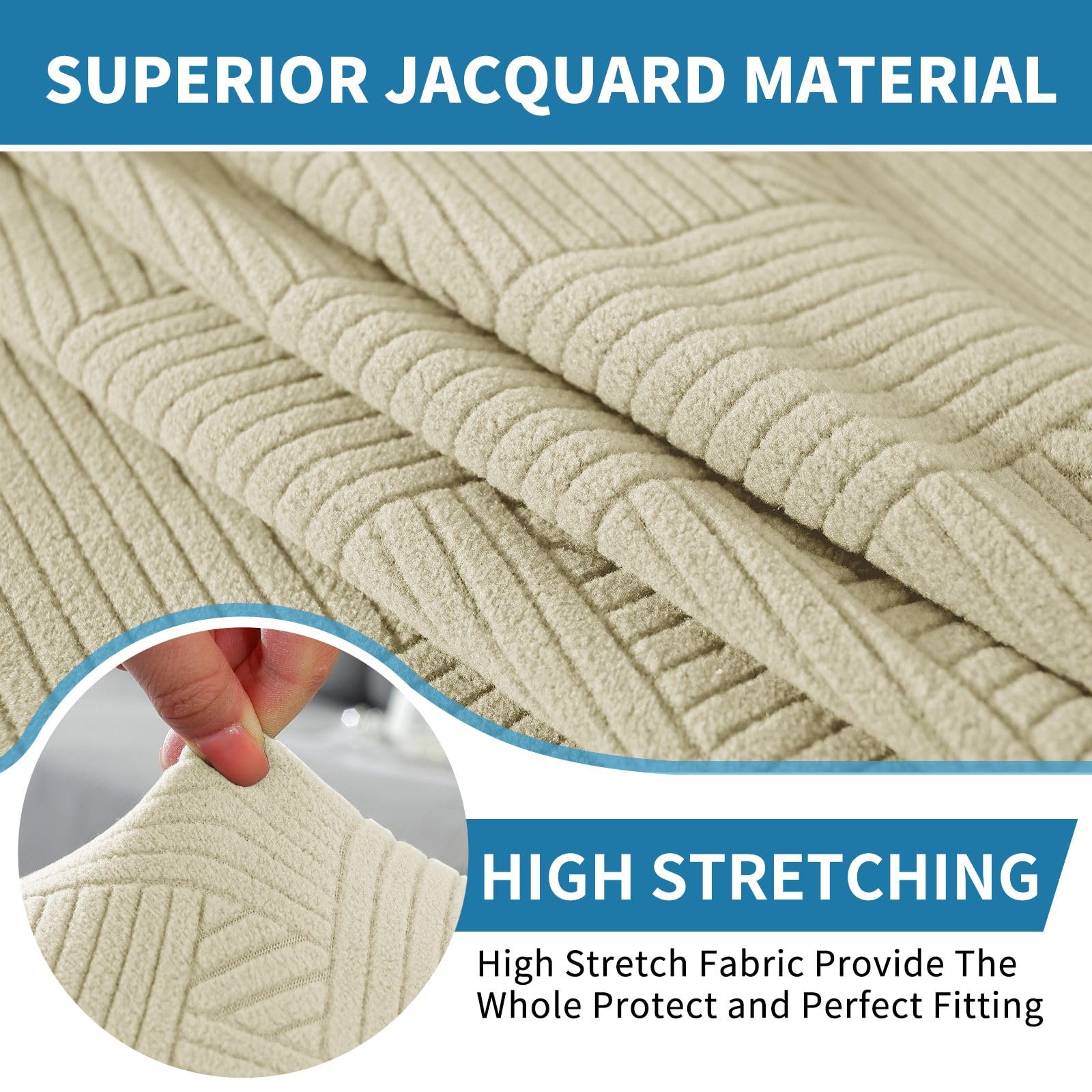 Ystyle Fundas Sillas De Comedor Pack 6, Fundas para Sillas Ajustables, Funda para Sillas Elástica, Cubre Funda Protectora Sillas Lavables para Banquetes Hogar Restaurante Hotel, Beige