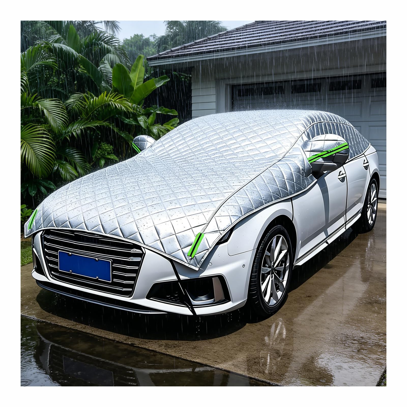 Bâche Voiture Extérieur Anti-Grêle pour Toyota C-HR (2016-2023), Demi-Housse De Voiture Épaissie Imperméable Anti-Neige Anti-UV Tous Temps Protection Extérieur TY2