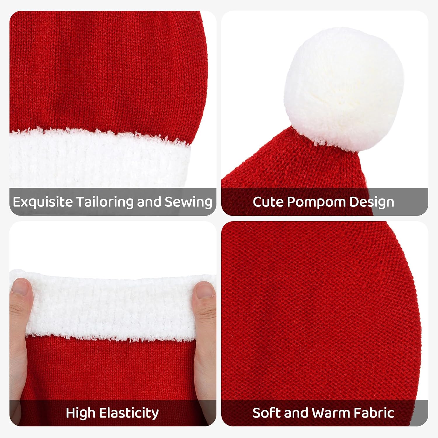 Century Star Baby Santa Hat Knitted Baby Christmas Elf Hat Toddler Newborn Infant Santa Hats Unisex Xmas Beanie