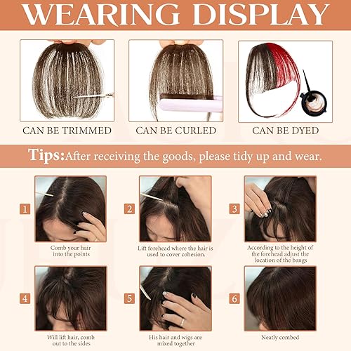 Miniatura 2 de Flequillo con clip, extensiones de flequillo 100% cabello humano